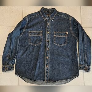 Eddie Bauer Men's Dark Blue Denim Shirt